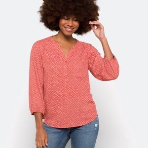 Vince Camuto Dark Pink Blouse with White Polka Dots